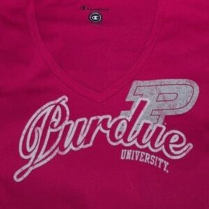 Champion Brand Pink and Gray Purdue University T-Shirt Size Small NEW NWOT